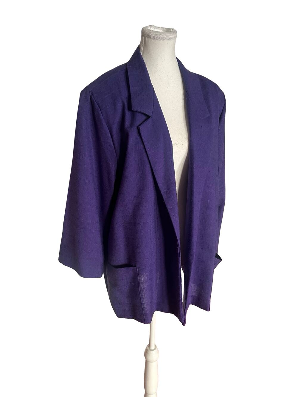 Vintage 90s Laura Tyler Purple Open Blazer